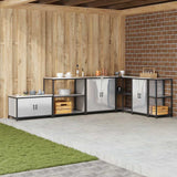 Kitchen Storage HATTEM Silver 90 x 50 x 92 cm Steel 874958