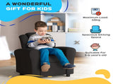 Kids Recliner Chair, PU Leather with Adjustable Backrest, Footrest, Padded Headrest, Black T3398P421963