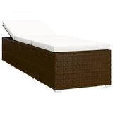 Sun Lounger Brown PE rattan Standard Adjustable Armrests 317112