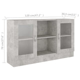 Vitrine Cabinet Concrete Grey 120x30.5x70 cm Engineered Wood 802790