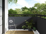 Balcony Screen with Eyelets 400 x 80 cm Poly Rattan Anthracite 42032634