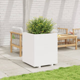 ZNTS Garden Planter White 60x60x72.5 cm Solid Wood Pine 3282580