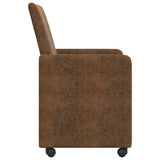 Dining Chairs with Wheels 2 pcs Brown 57 x 66 x 94 cm 42017825