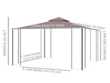 3 x 3 Patio Gazebo Canopy Garden Pavilion Tent Shelter with 2 Tier Roof and Mosquito Netting, T3398P310364