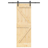 Sliding Door with Hardware Set 70x210 cm Solid Wood Pine 3332604