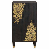 Sideboard with Shelf Black 40 x 33 x 75 cm Solid Mango Wood 4018832