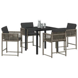Garden Dining Set 5 pcs Grey Poly Rattan 3380749