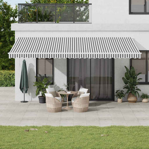 ZNTS Manual Retractable Awning with LED Anthracite&White 600x300 cm 3215790