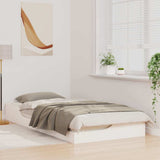 Bed Frame White 90 x 200 cm Solid Pine Wood 873389