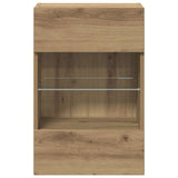 Wall Cabinets with LED Lights for TV 2 pcs Artisan Oak 40x30x60,5 cm 857681