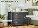 Elegant Chest of Five Drawers - Black T3398P344766