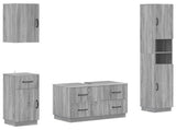 4 Piece Bathroom Cabinet Set HOORN Grey Sonoma Engineered Wood 3417960