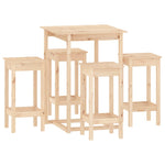 5 Piece Bar Set Solid Wood Pine 3124737