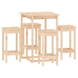 5 Piece Bar Set Solid Wood Pine 3124737