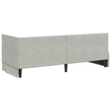Corner Bed Frame Light Grey 80 cm x 200 cm Velvet 42016368