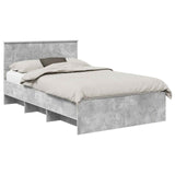Bed Frame Concrete Grey 137 x 203 cm Engineered Wood 3408861