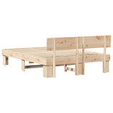 Bed Frame with Headboard Natural 160 x 200 cm Solid Pine Wood 872560