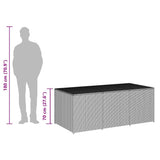 Garden Storage Box Poly Rattan 180x90x70 cm Black 46477