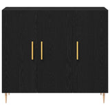 Sideboard Black Oak 90 x 34 x 80 cm Engineered Wood 869078