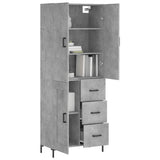 Highboard Concrete Grey 69.5x34x180 cm Engineered Wood 3196015