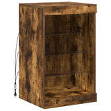 Sideboard with LED Lights Smoked Oak 41x37x67 cm 836725