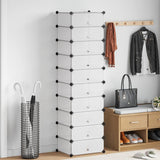244919 Interlocking Shoe Organiser with 10 Compartments White