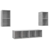 Wall-mounted TV Cabinets 4 pcs Concrete Grey Engineered Wood 3079875