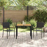 Garden Dining Set 3 pcs Black and Brown Poly Rattan 3365402