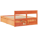 Bed Frame without Mattress Wax Brown 140x190 cm Solid Wood Pine 3282356