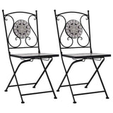 Mosaic Folding Chairs 2 pcs Grey 46716