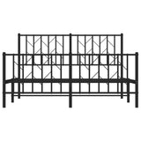 Metal Bed Frame without Mattress with Footboard Black 135x190cm 374454