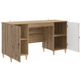Desk with Shelf Artisan Oak 142.5 x 50 x 75 cm Engineered Wood 3414584