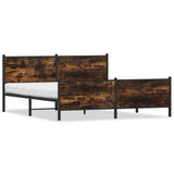 Metal Bed Frame without Mattress Smoked Oak 180x200 cm Super King 3301355