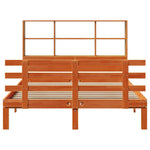 ZNTS Bookcase Bed without Mattress Wax Brown 140x190cm Solid Wood Pine 3322771