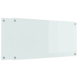 Kitchen Backsplash 2 pcs White 100 x 50 cm Tempered Glass 3415528