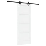 Sliding Door White and Black 78 x 202 cm Solid Pine Wood 3333499