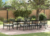 Garden Dining Set with Cushion 9 pcs Black Rattan 3380819
