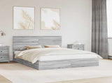 Storage Bed Grey Sonoma 160 x 200 cm Engineered Wood 3411192