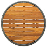 Tea Table Grey 60 cm Poly Rattan and Solid Acacia Wood 316510