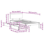 Bed Frame with Drawers without Mattress 75x190 cm Small Single 3301968