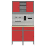 Work Cabinet Set with Drawer with Shelf with Storage 6 pcs Red 3321419