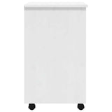 Rolling Cabinet with Drawers MOSS White Solid Wood Pine 355892