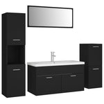 ZNTS Bathroom Furniture Set Black Engineered Wood 3071379