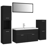 ZNTS Bathroom Furniture Set Black Engineered Wood 3071379