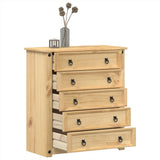 Chest of Drawers "Corona" 80x40x89 cm Solid Wood Pine 4005673