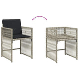 13 Piece Garden Dining Set with Cushions Light Grey Poly Rattan 3211703