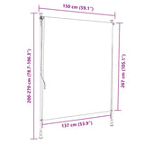 Outdoor Roller Blind Blue and White 150x270 cm Fabric&Steel 368766