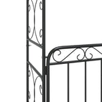 Garden Arch with Gate Black 108x45x235 cm Steel 319352
