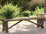 Garden Bench Burnt Wood Solid Fir Wood 115 cm Durable 365112