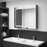 LED Bathroom Mirror Cabinet Grey 80x12x68 cm 326513
